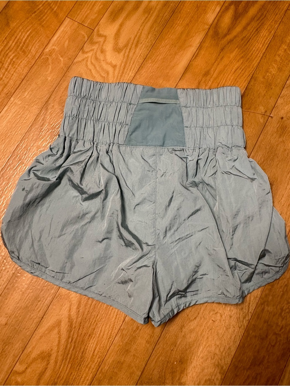 Free People High-Waist Sage Green Smocked Shorts